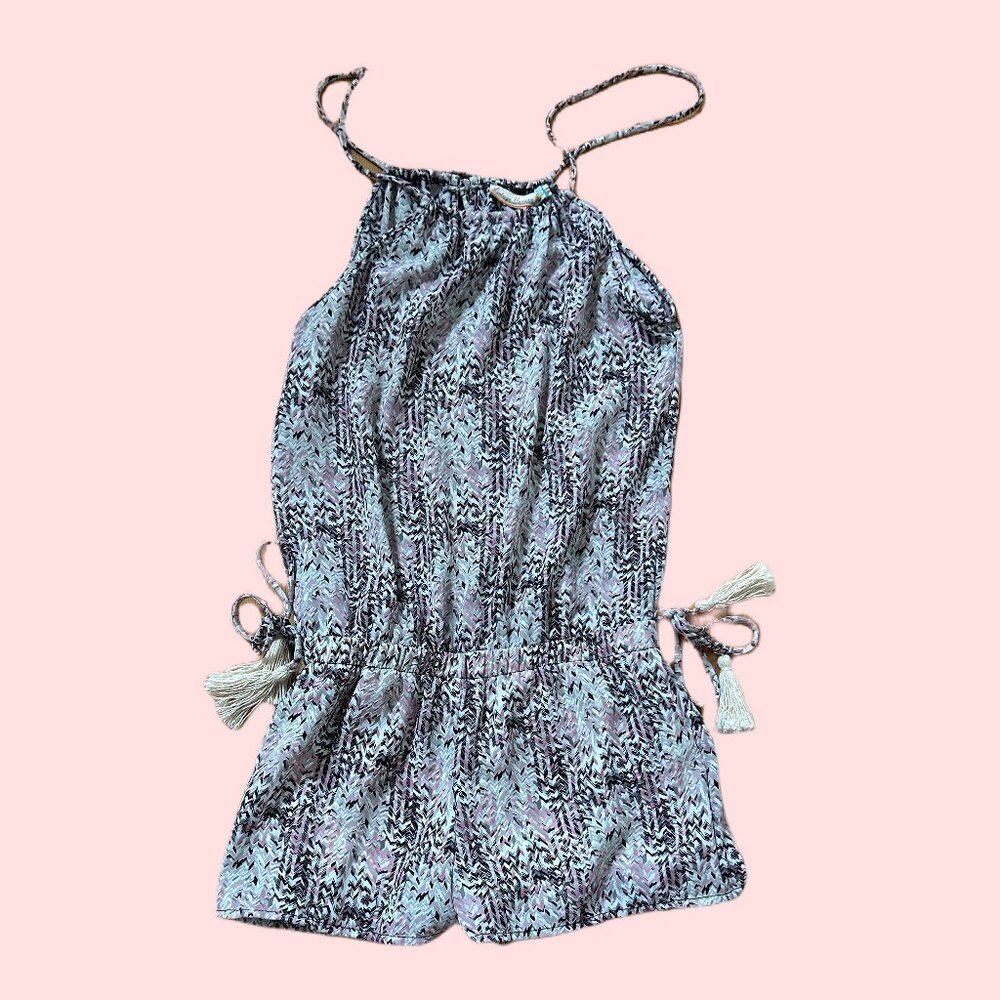 VINTAGE HAVANA GIRLS ROMPER PINK , BLACK & GRAY BLENDED DESIGN, SIZE L (12)
